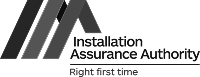 Installation Assurance Authority logo with stylized overlapping gray and black shapes above the text.