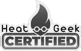 Heat Geek Certified badge with stylized flame above the text.