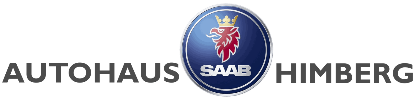 Logo of Autohaus Saab Himberg with a crowned red griffin head inside a blue circle between the words Autohaus and Himberg.