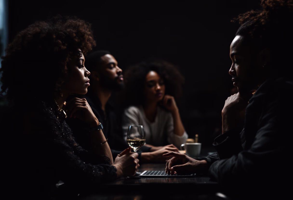 image of a digital brainstorming session (for an ai marketing tech company)