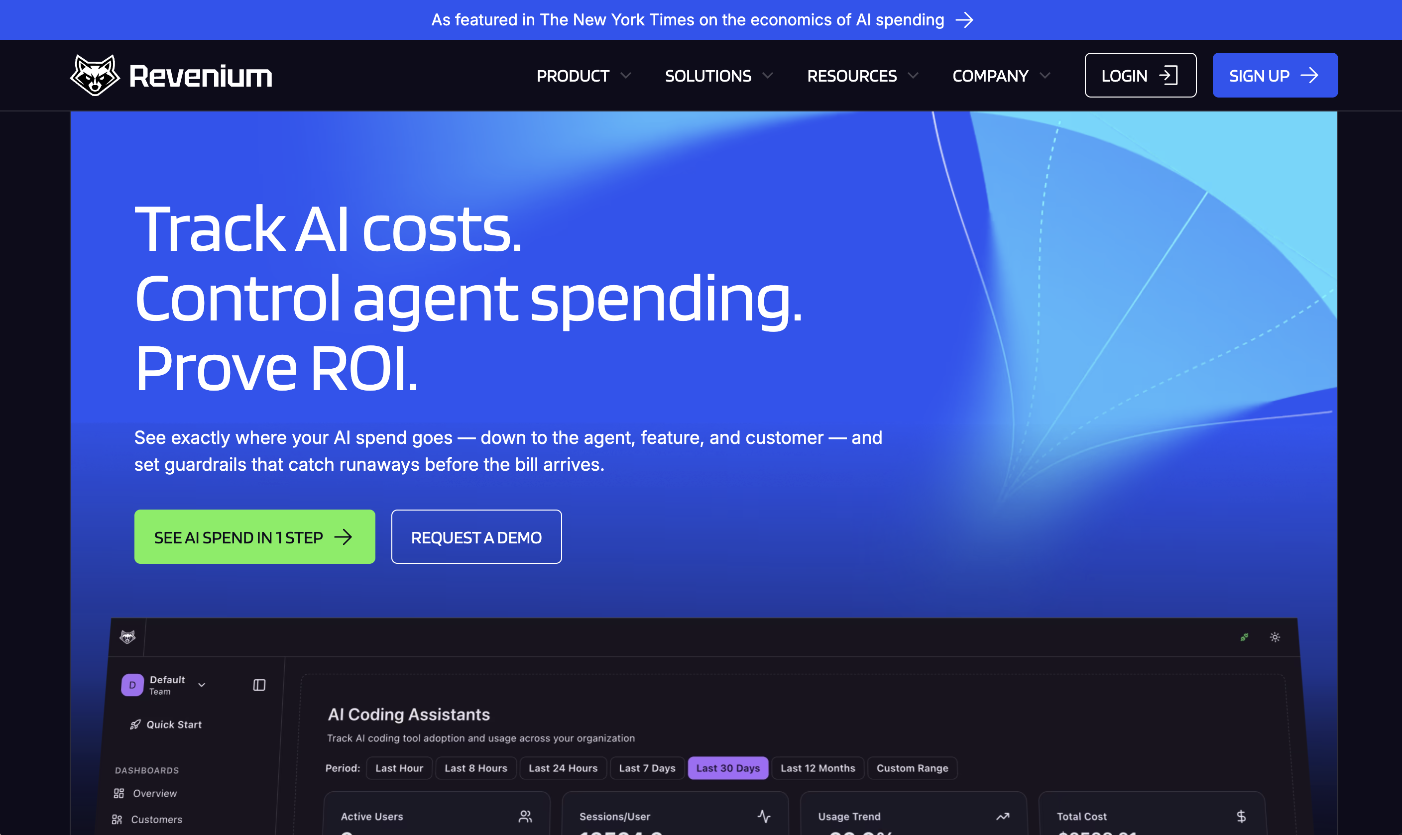 Revenium.ai Homepage