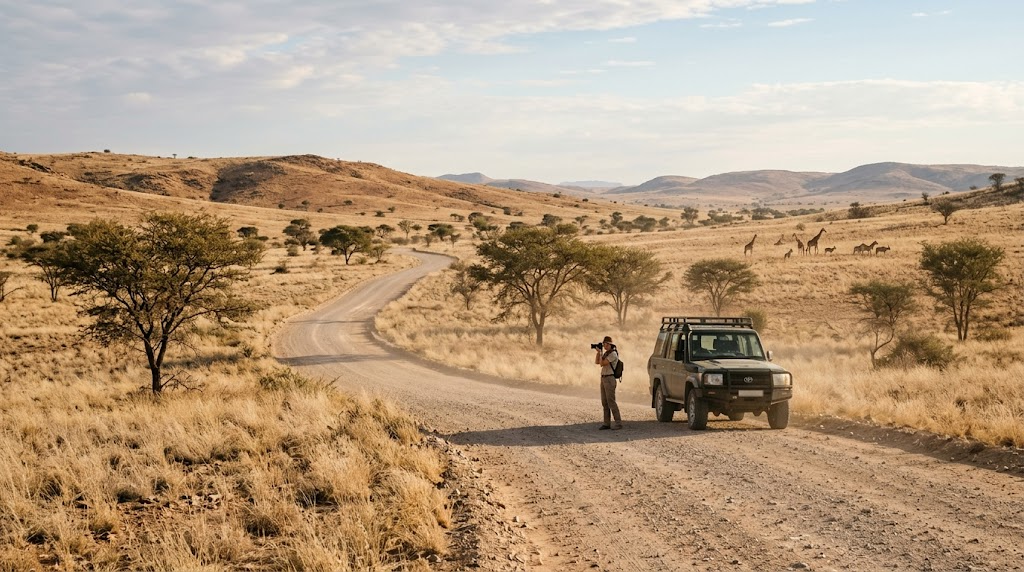 Illustration zum Thema: Namibia-Safari: Welche Kamera lohnt sich wirklich?