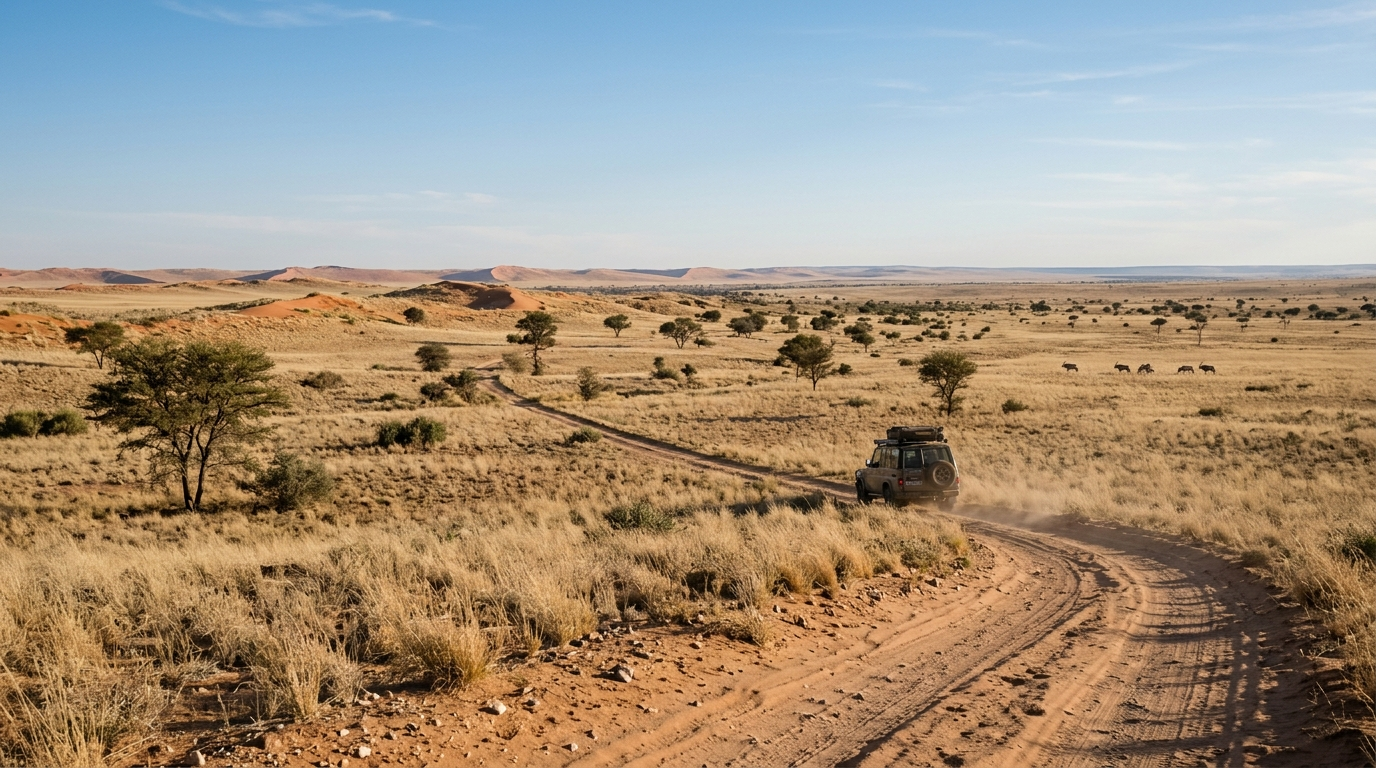 Illustration zum Thema: Kalahari in Namibia: Welche Fahrzeughöhe für deine Route sinnvoll ist
