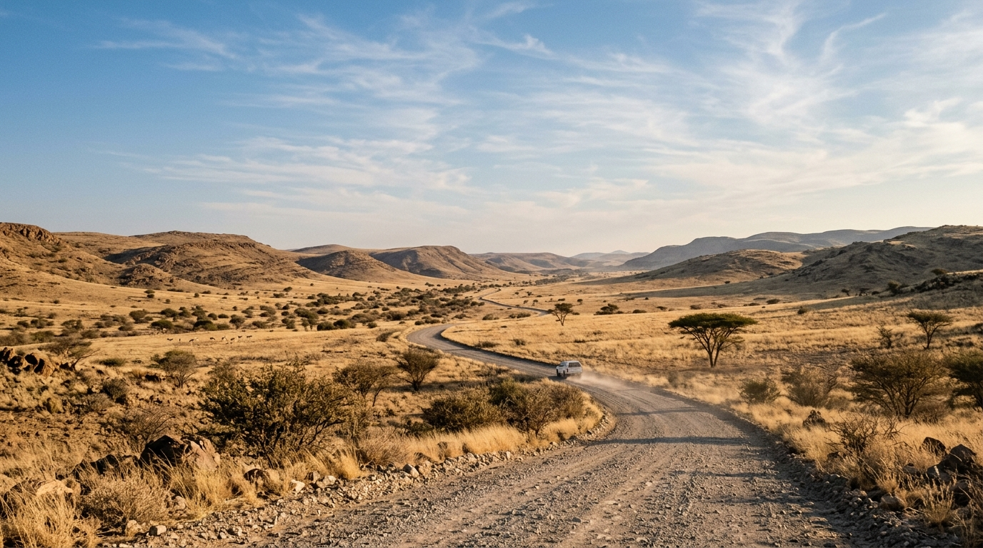 Illustration zum Thema: Damaraland mit dem Mietwagen: Welche Strecke ist realistisch?
