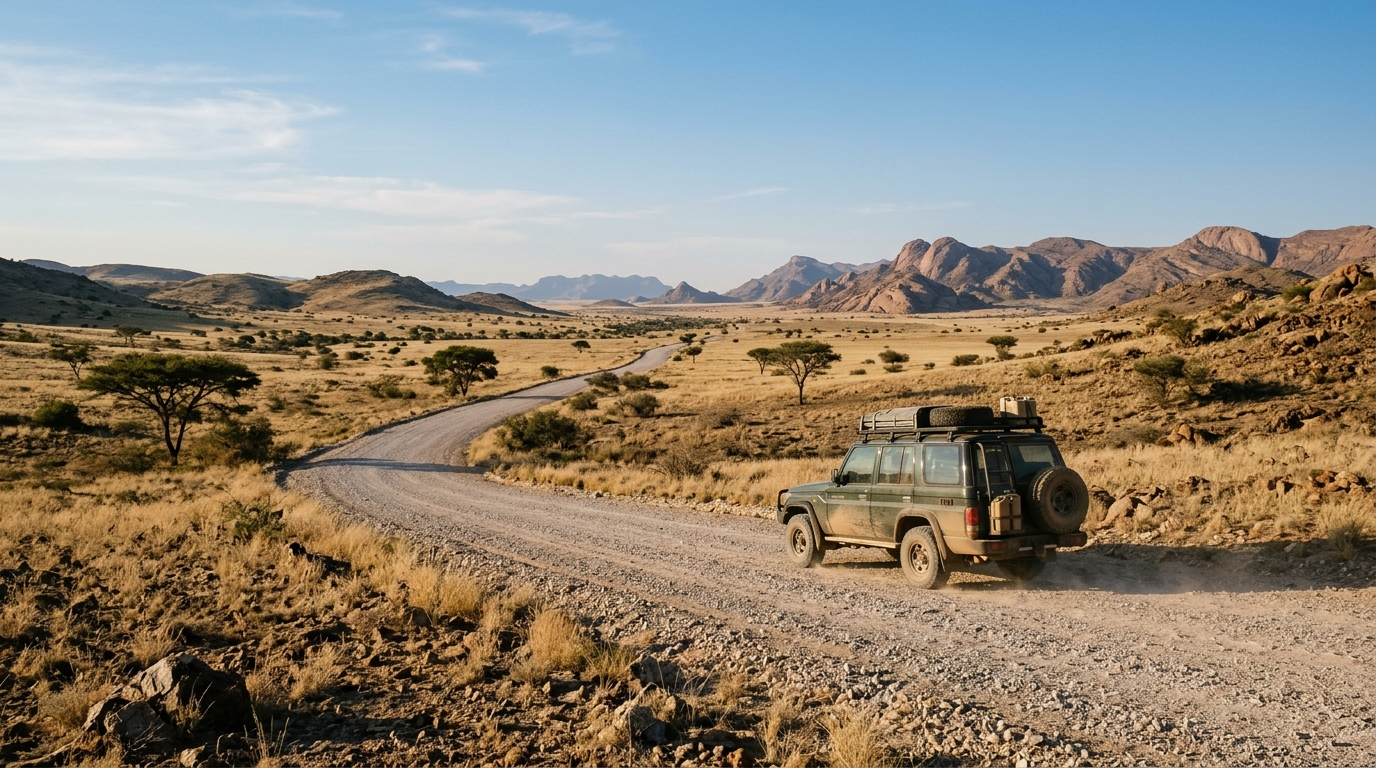 Illustration zum Thema: Damaraland: Welcher Reifendruck auf Schotter für dich sinnvoll ist