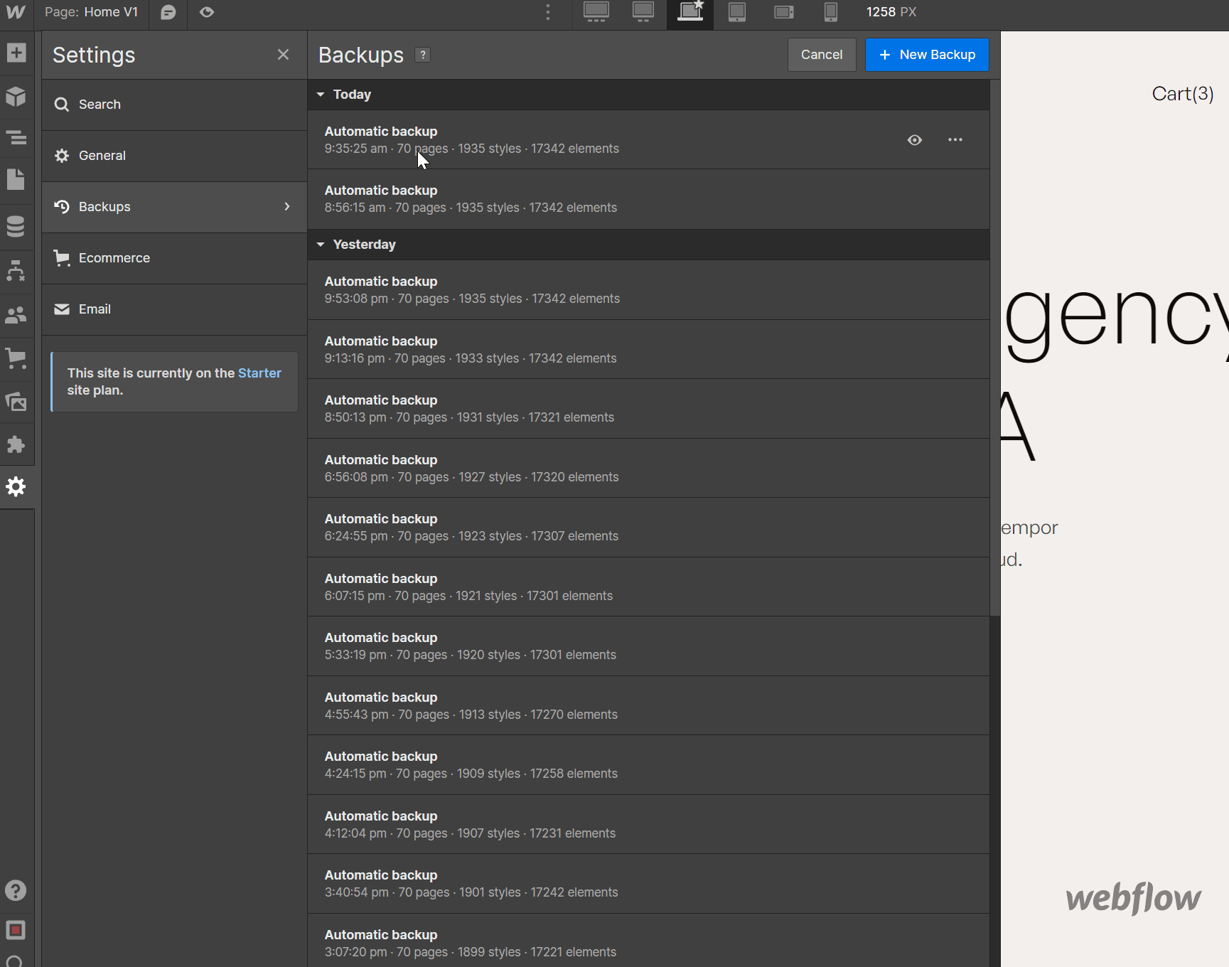Backups - Minimalstudio X Webflow Template