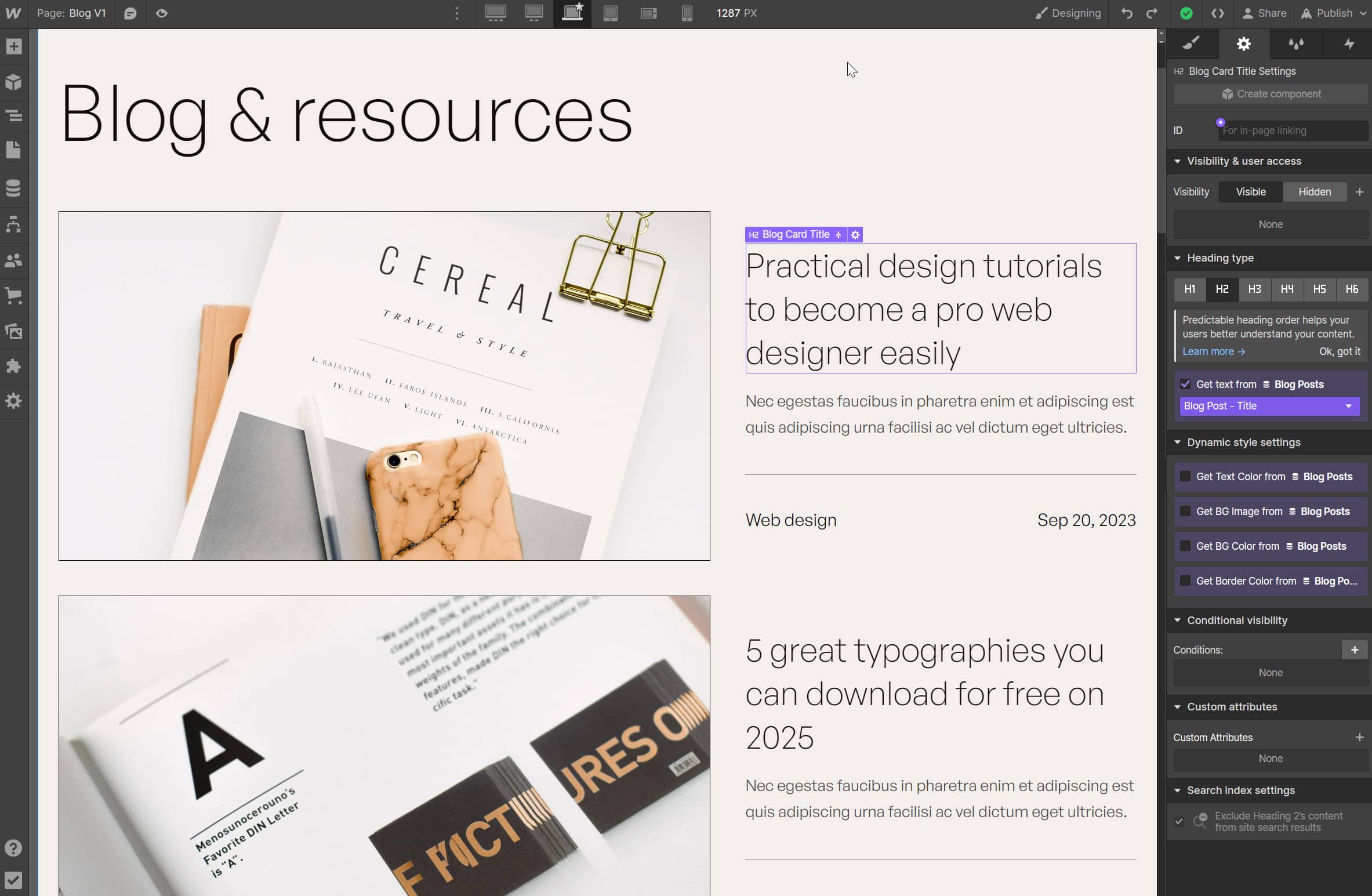 CMS Content - Minimalstudio X Webflow Template
