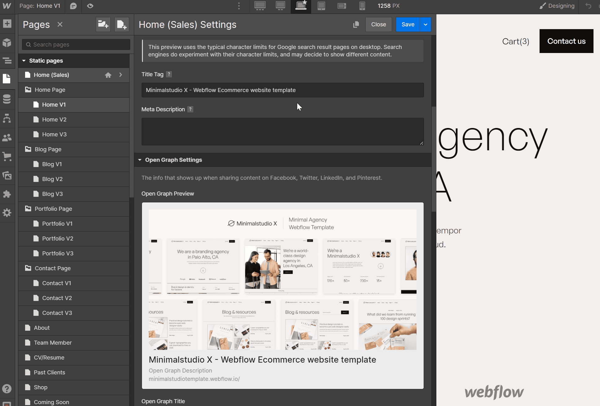 SEO - Minimalstudio X Webflow Template