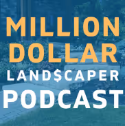 Text logo for Million Dollar Land$caper Podcast with yellow and white lettering on a blue background.
