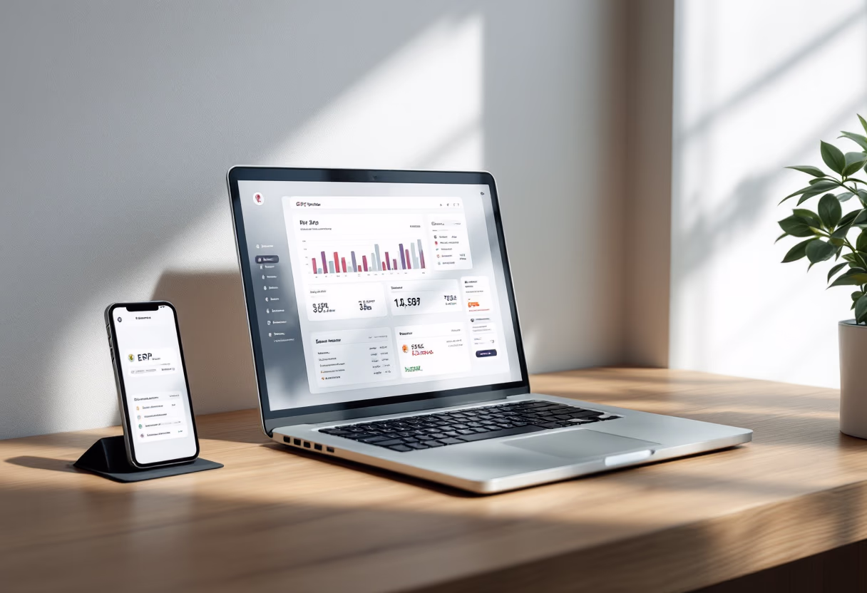 [interface] image of erp system integration on various devices