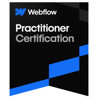 Webflow Practicioner Certification emblem