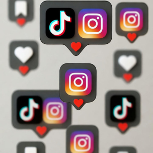 [digital project] image of a mobile device with a social media ad (for a graphic design studio)