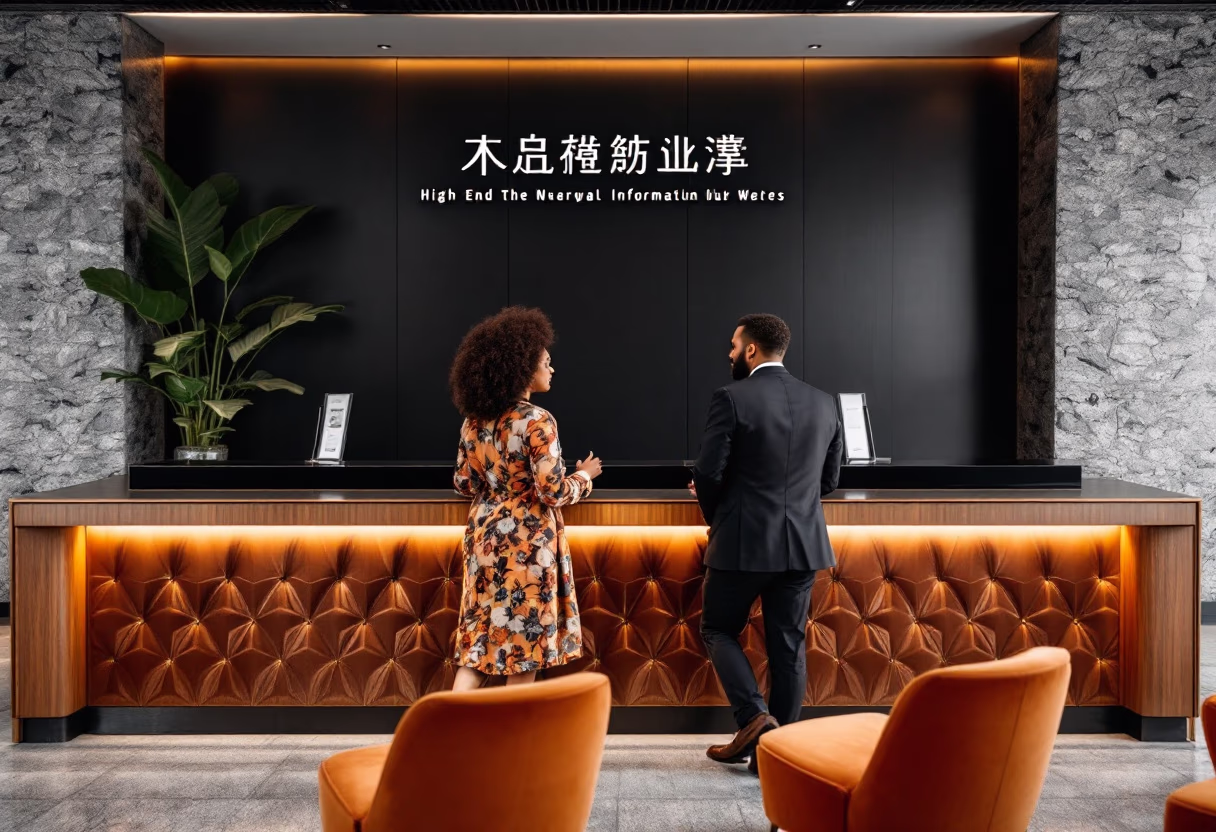 image of a person asking a question at an information counter (for a mobility and transportation)