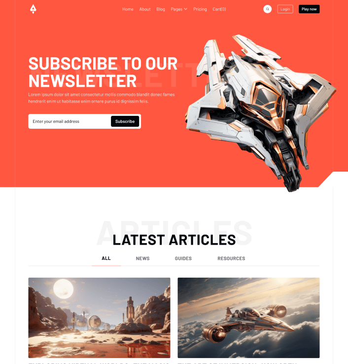 Player X - Blog V3 Main Page - Videogame Webflow Template