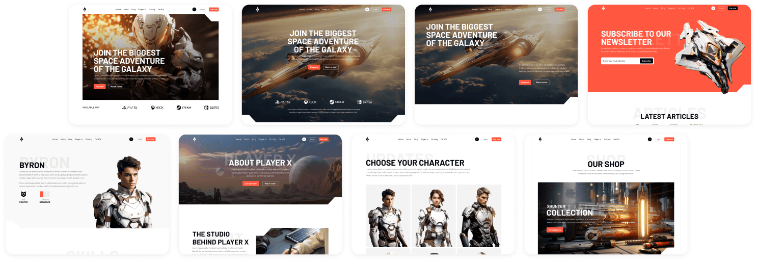 Player X - Player Banner - Videogame Webflow Template