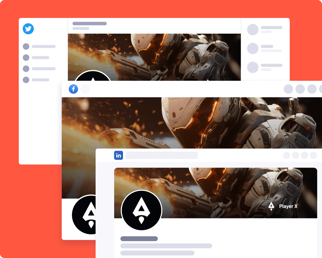 Player X - Social Media Assets - Videogame Webflow Template