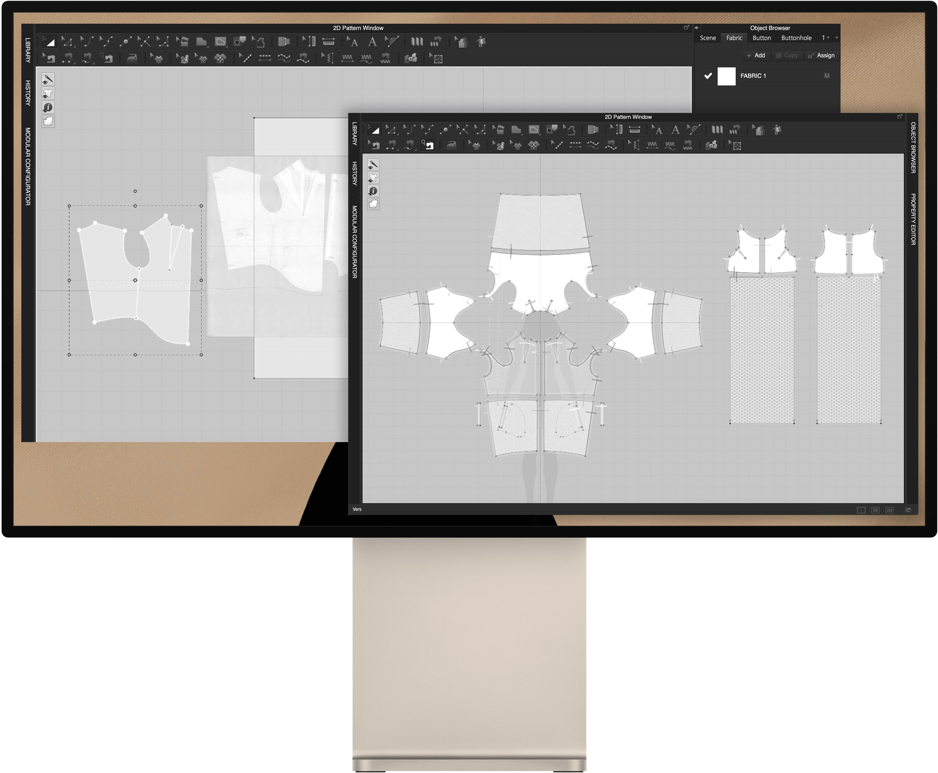 Digital pattern on a display prepared to print