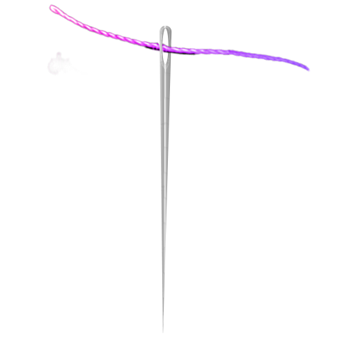 Needle and thread used as an icon for embroidery