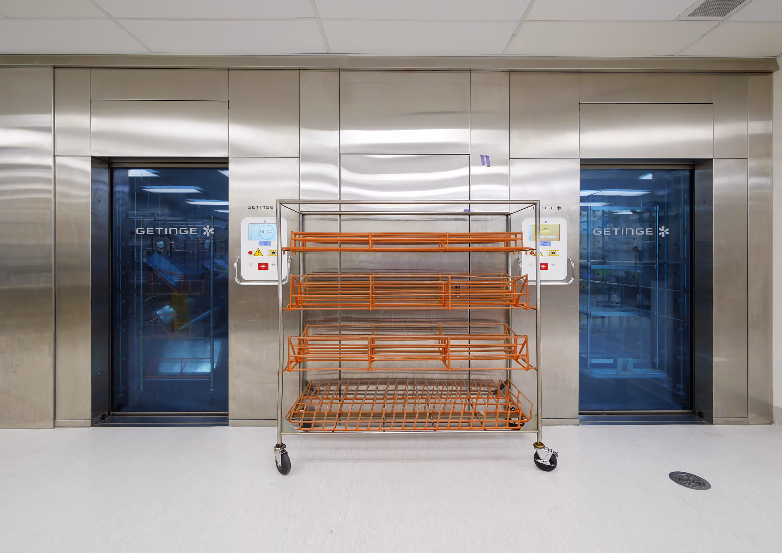 Sterilization equipment and cart storage at Vancouver General Hospital MDRD renovation.