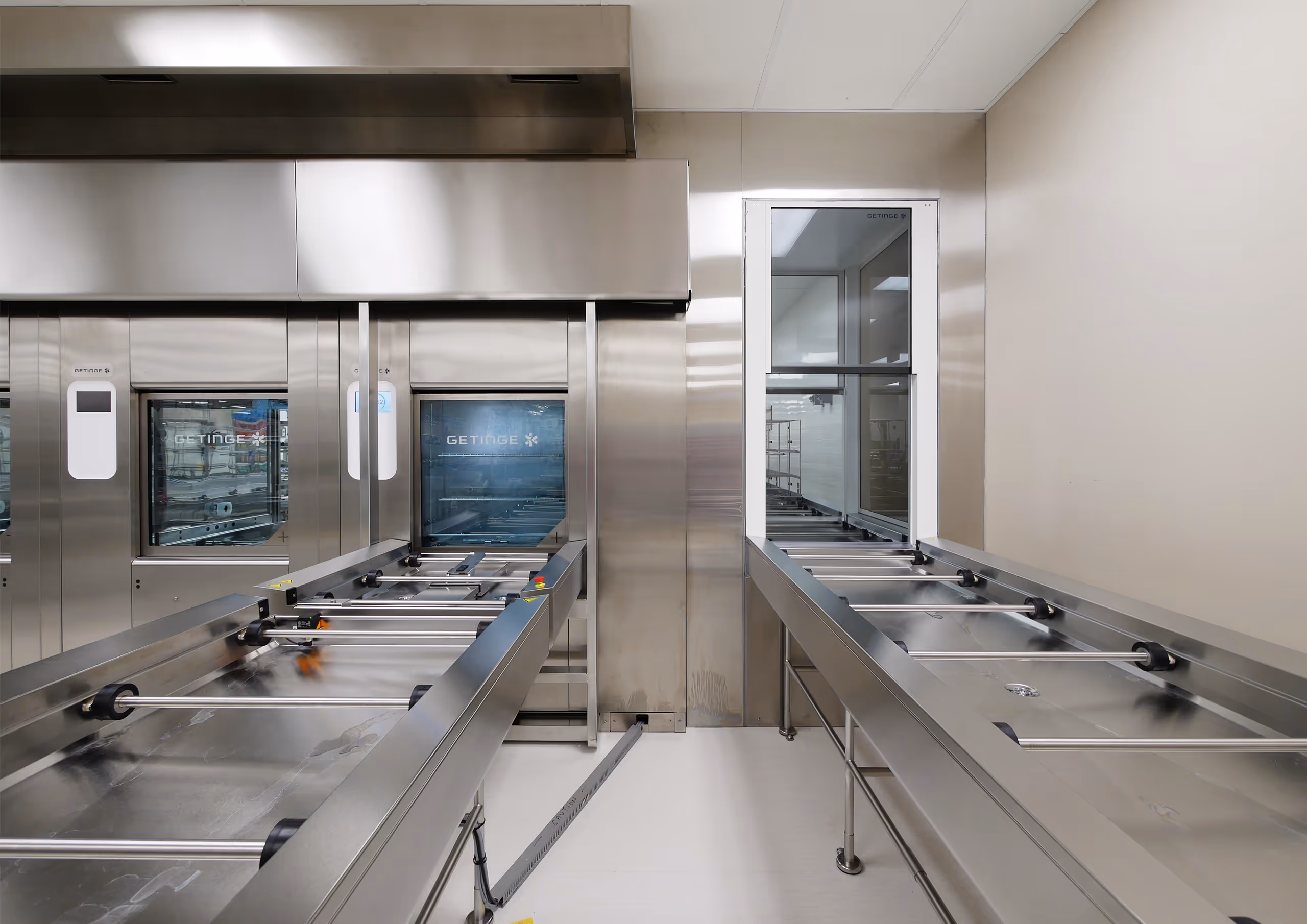 Conveyor system and sterilization equipment at Vancouver General Hospital MDRD renovation.