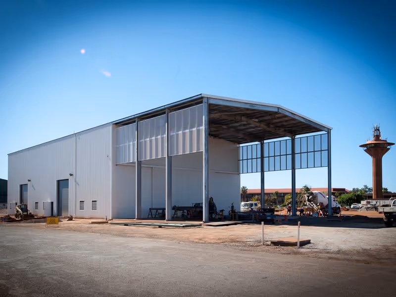 Large transport and logistics complex exterior built by NWSM.