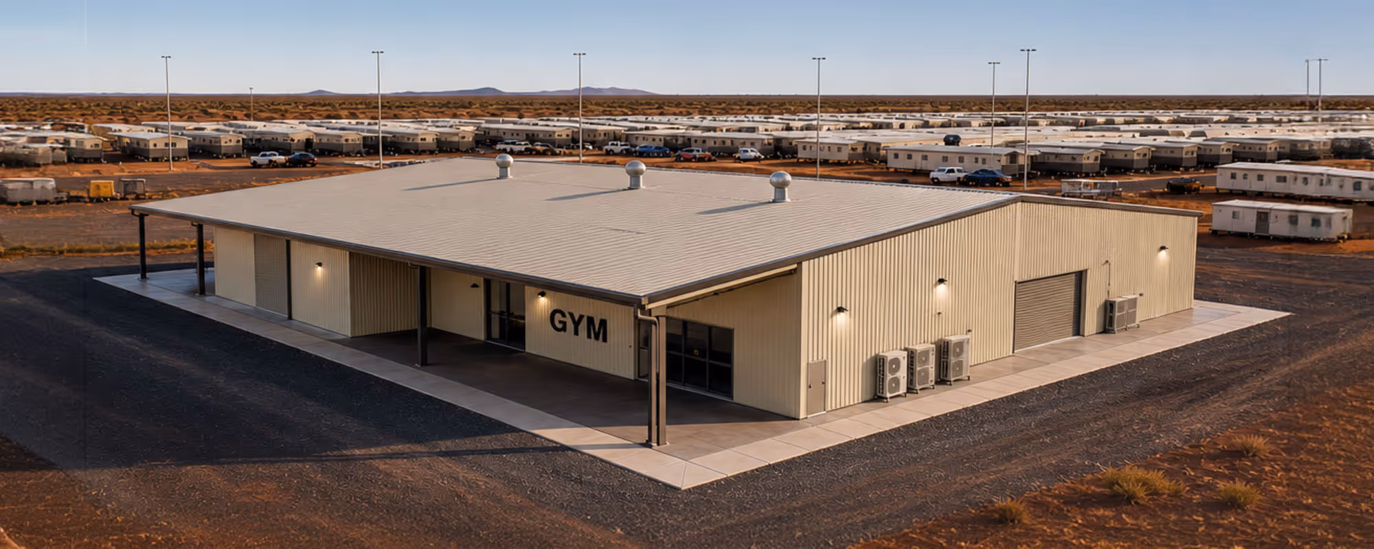 Multi-facility expansion at ATCO's Pluto Train accommodation village in cyclonic Region D, Karratha Western Australia.