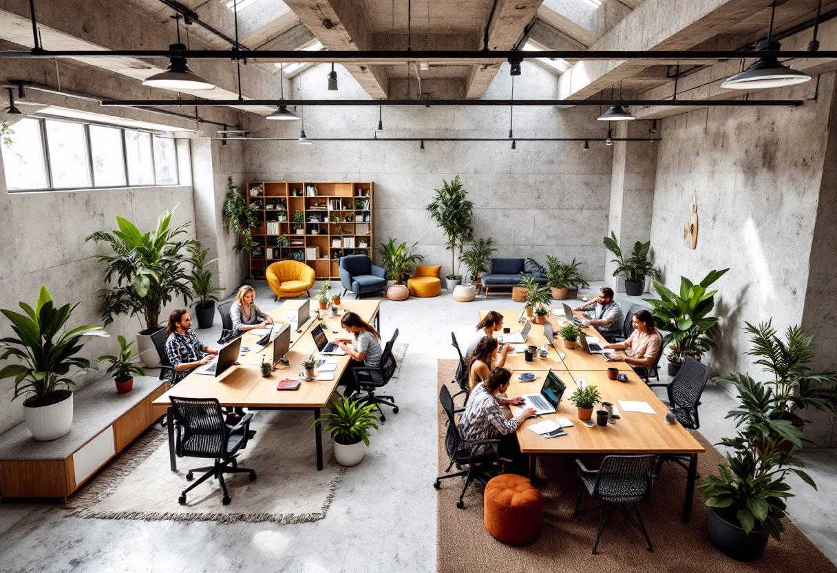 professional office space with a creative touch for an ai saas company