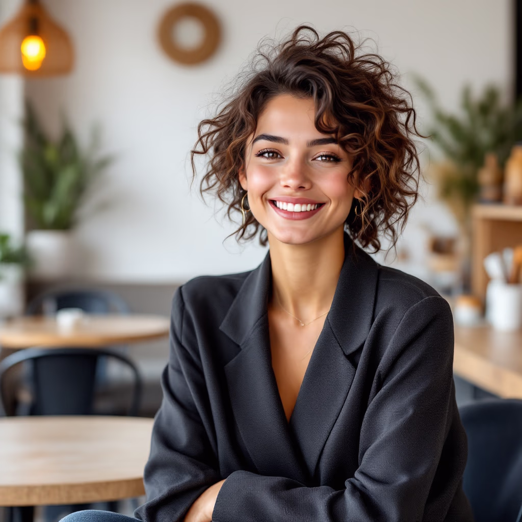 [headshot] image of customer (for a coffee shop & cafe)