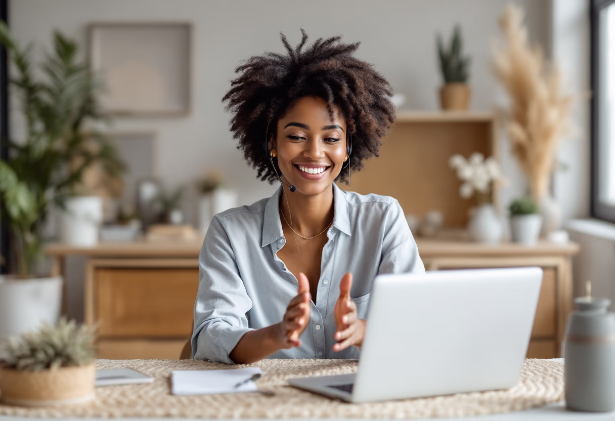 image of an individual providing support assistance for a productivity tools business