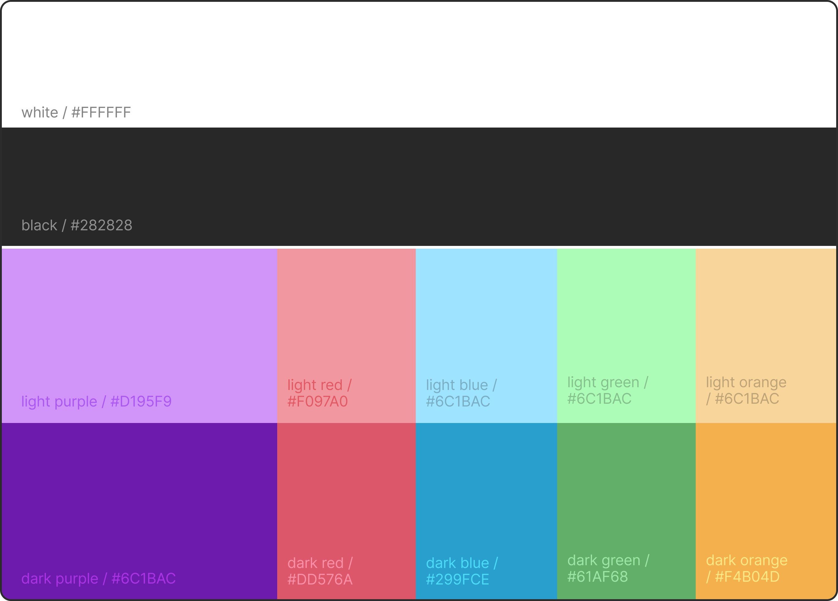 New MCSSP color palette based on colors of the rainbow