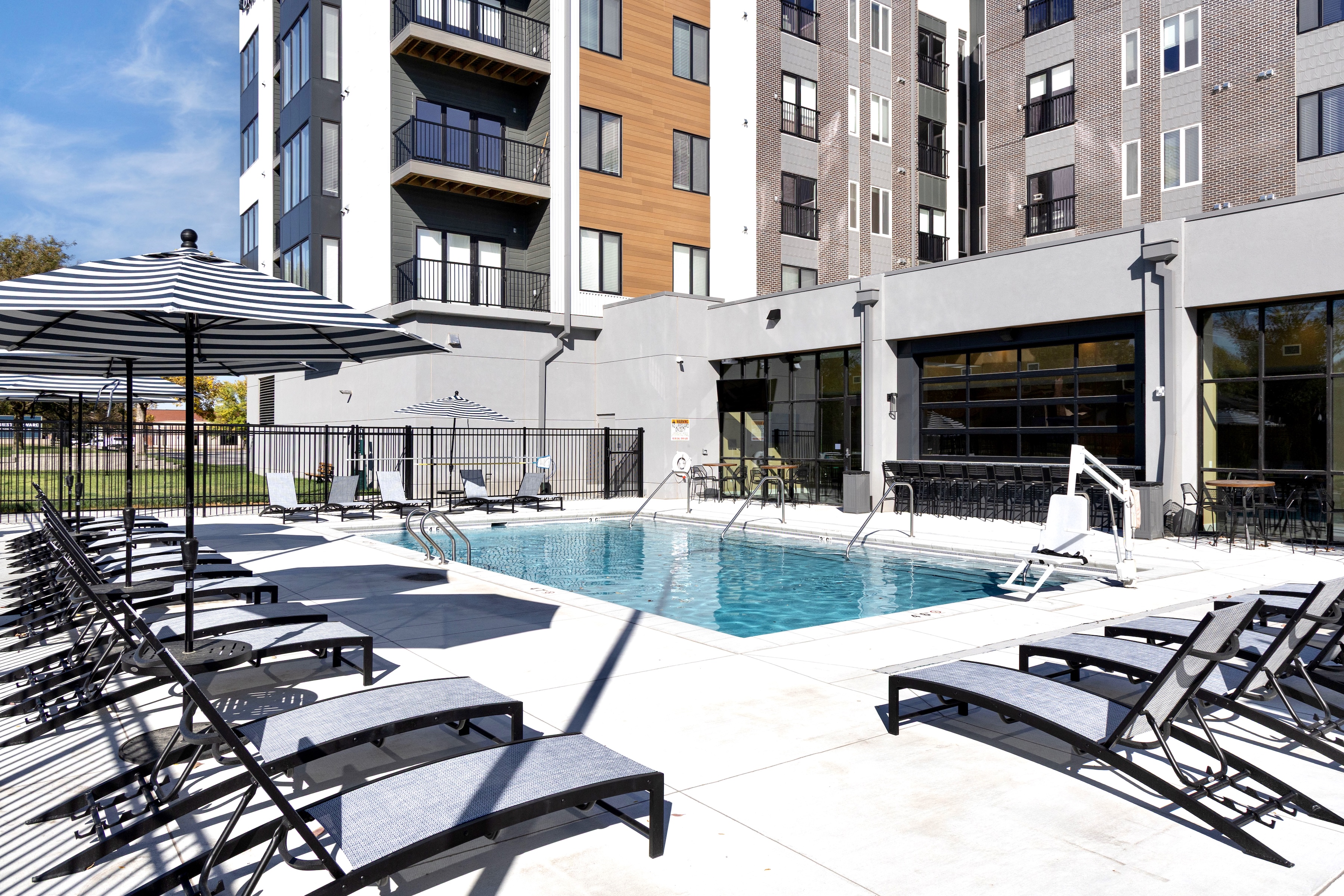 Pool with deck surrounding it