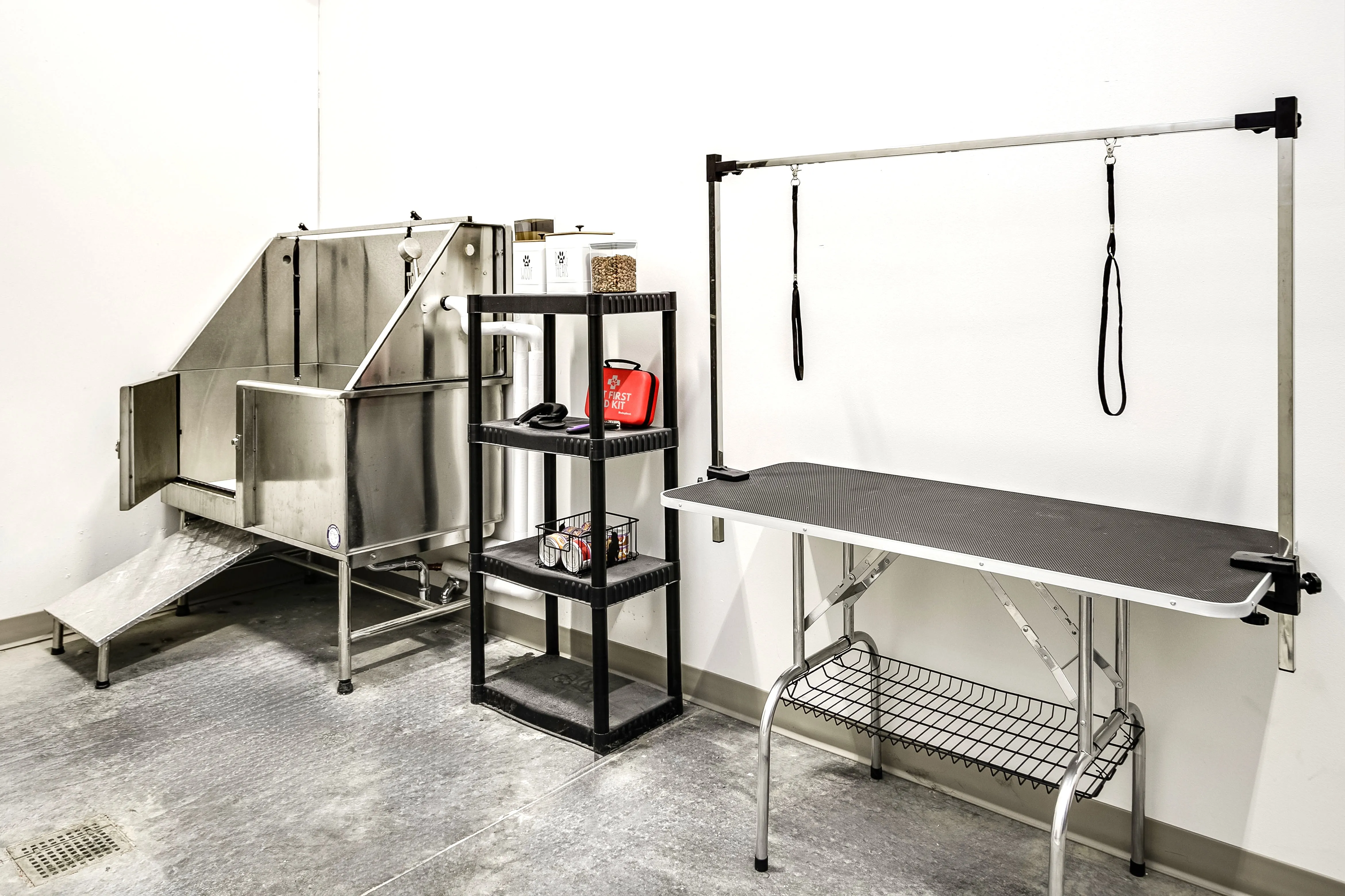 Pet spa with wash station 