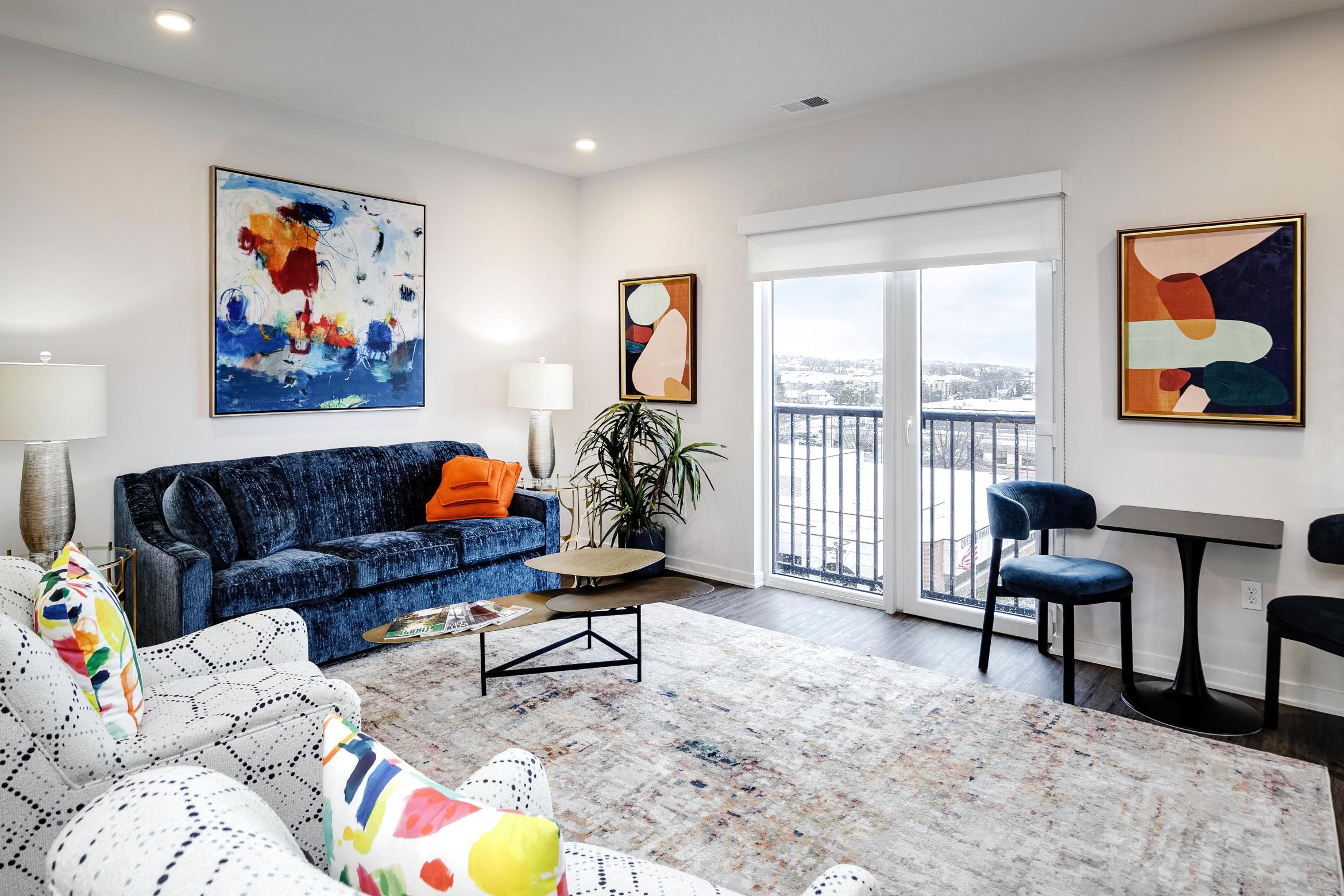 decorated living room with window