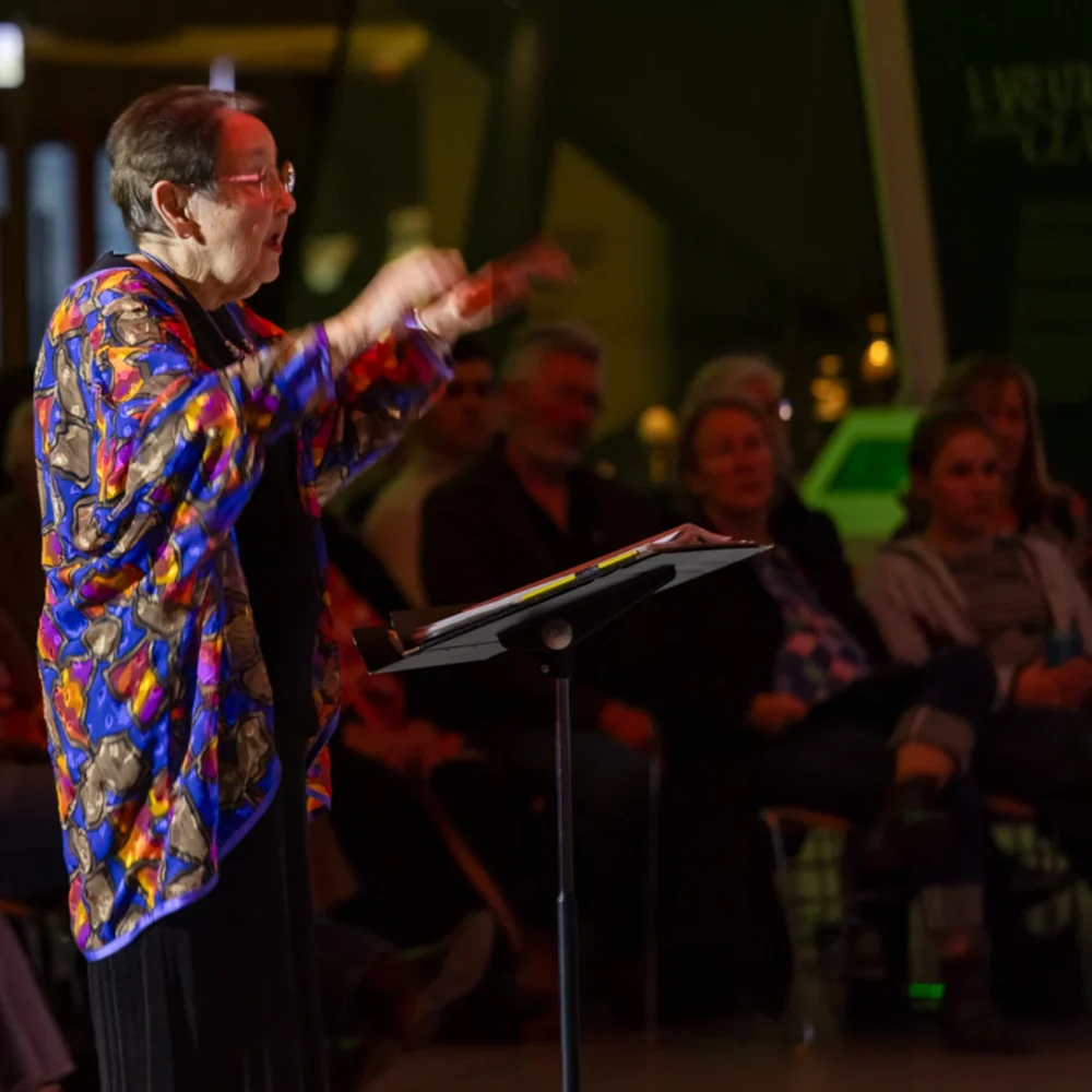 Musical director and choral conductor Helen Swan brought decades of experience and a touch of magic to The Resonant's performance. Photo credit: Dalice Trost
