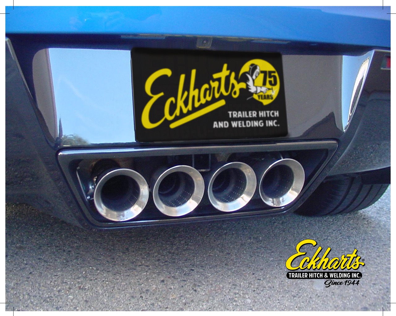 Chevrolet Corvette C7 with a custom Hidden Look receiver hitch installed.