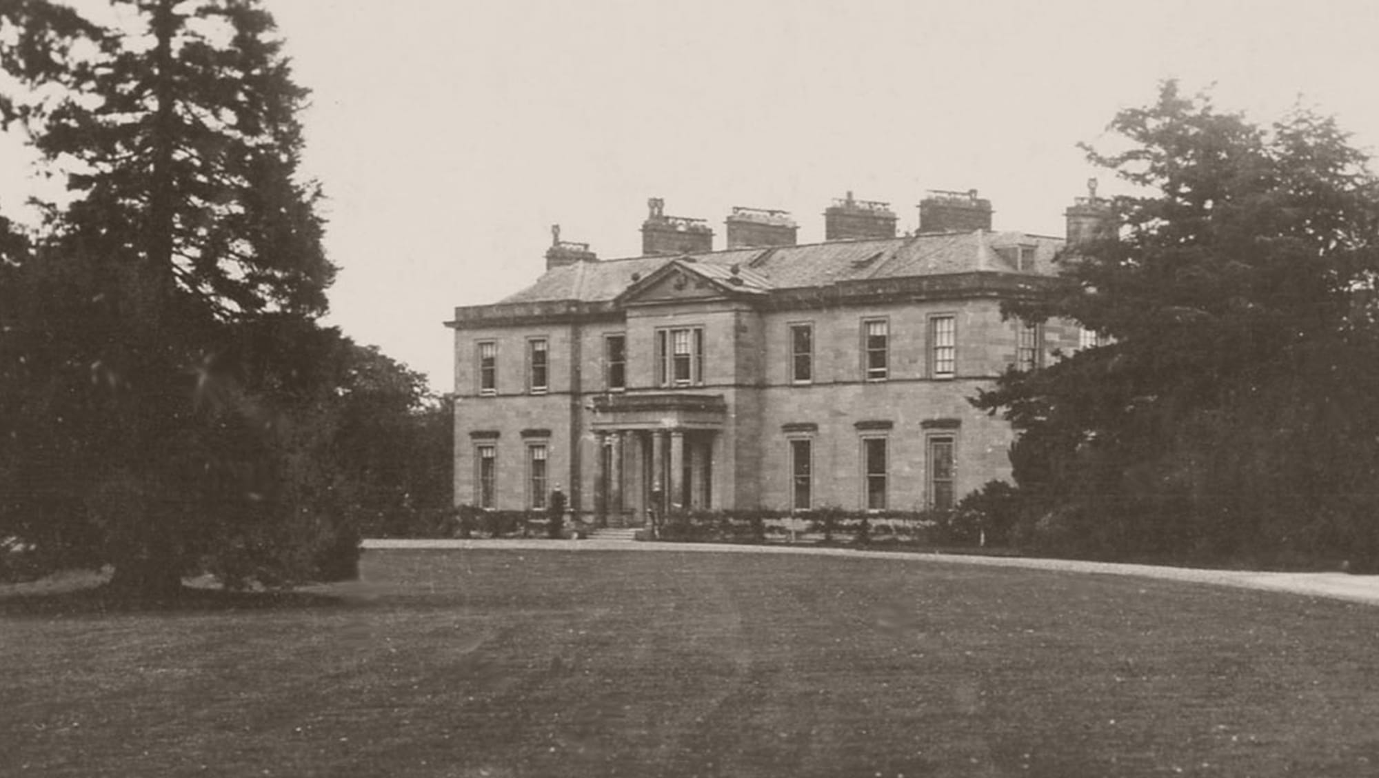 Historic photograph of the Milne Graden country house and its grounds