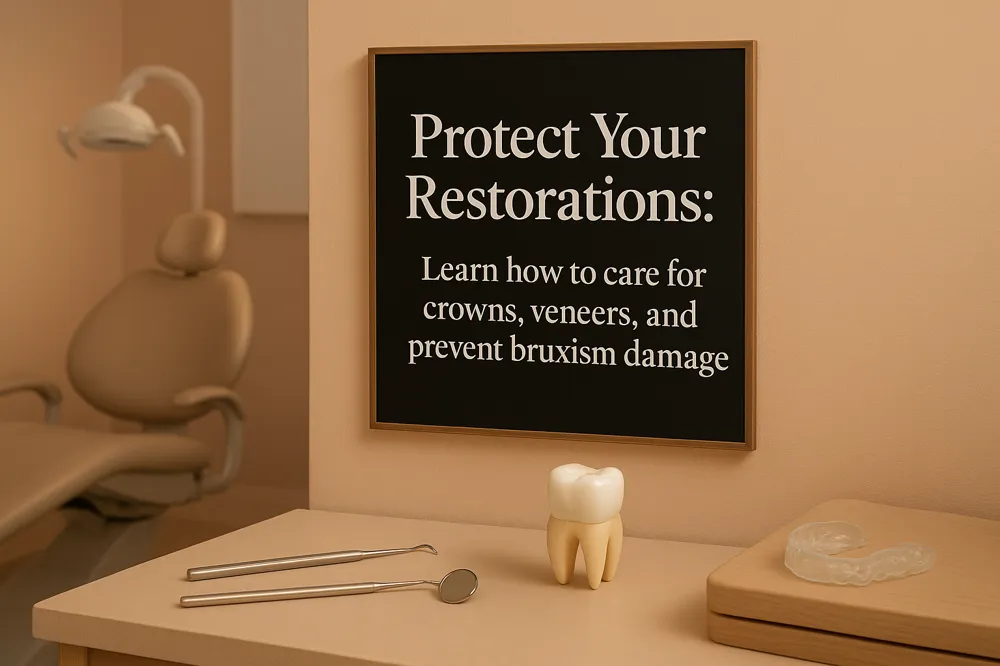 Protect Your Restorations: Learn how to care for crowns, veneers, and prevent bruxism damage.