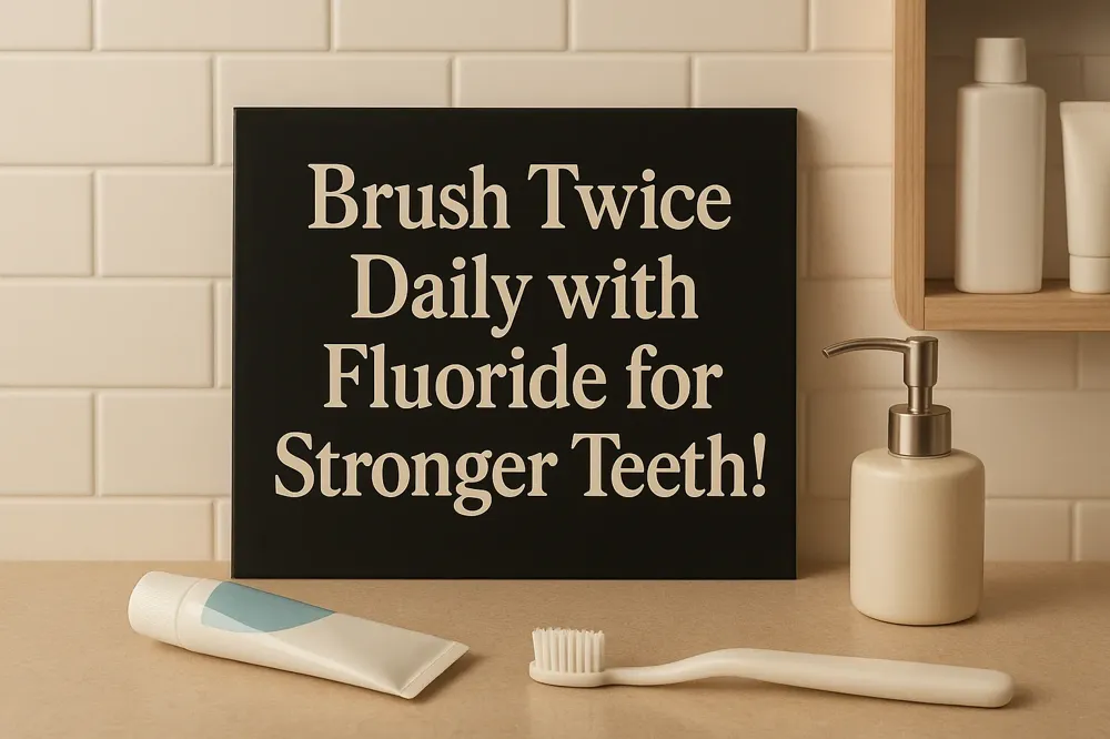 Brush Twice Daily with Fluoride for Stronger Teeth!