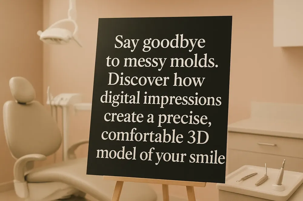 Say goodbye to messy molds. Discover how digital impressions create a precise, comfortable 3D model of your smile.