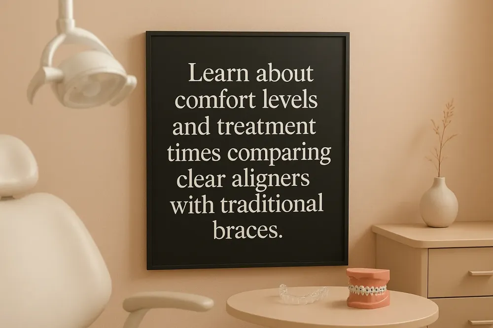 Learn about comfort levels and treatment times comparing clear aligners with traditional braces.
