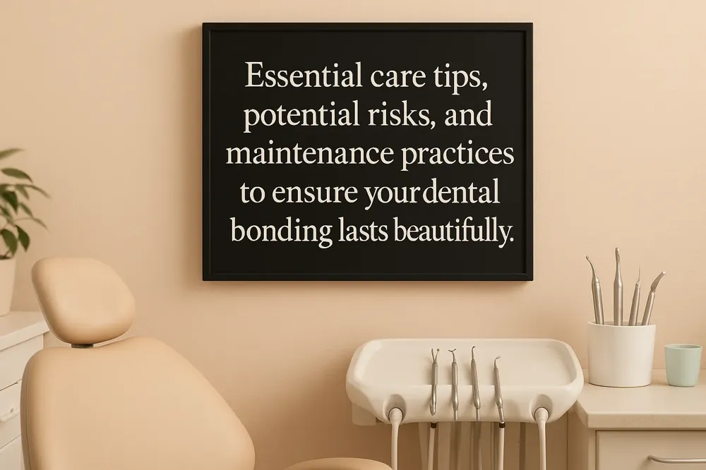 Essential care tips, potential risks, and maintenance practices to ensure your dental bonding lasts beautifully.