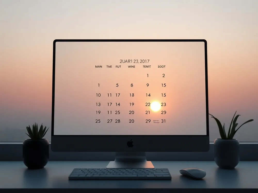 A calendar shows an early‑morning slot for a routine cleaning, highlighting a calm, gradual start to dental care.