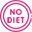 Circular stamp-style logo with the text 'NO DIET!' in bold capital letters.