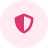 Pink shield icon symbolizing protection or security.