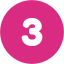 White number 3 on a pink circular background.
