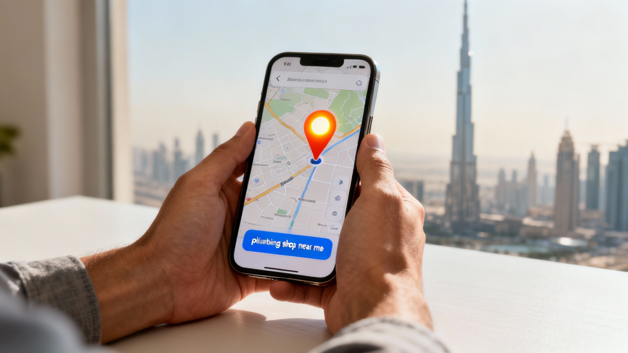 A professional plumber working under a sink with tools laid out.