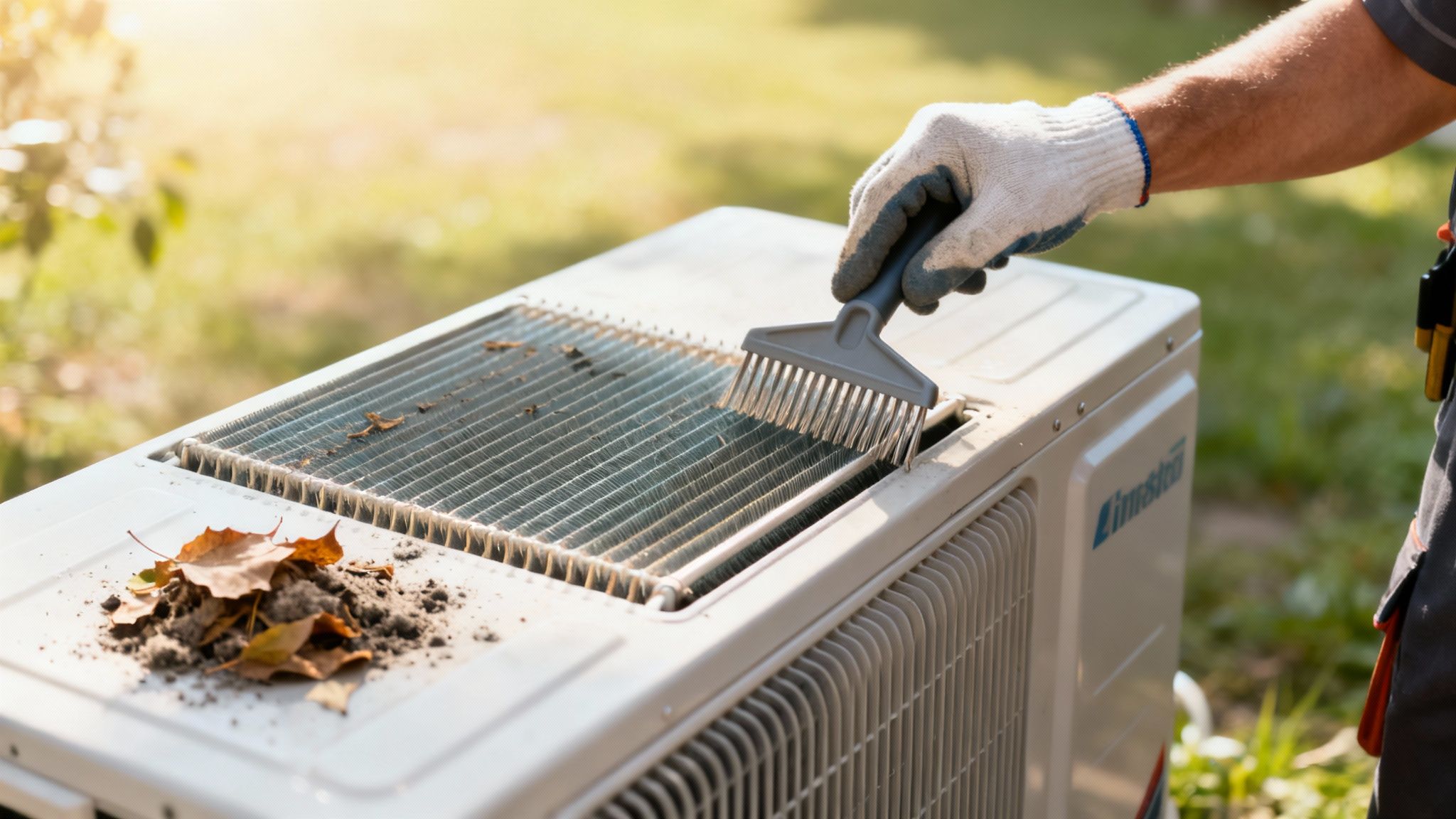 Condenser coils before cleaning