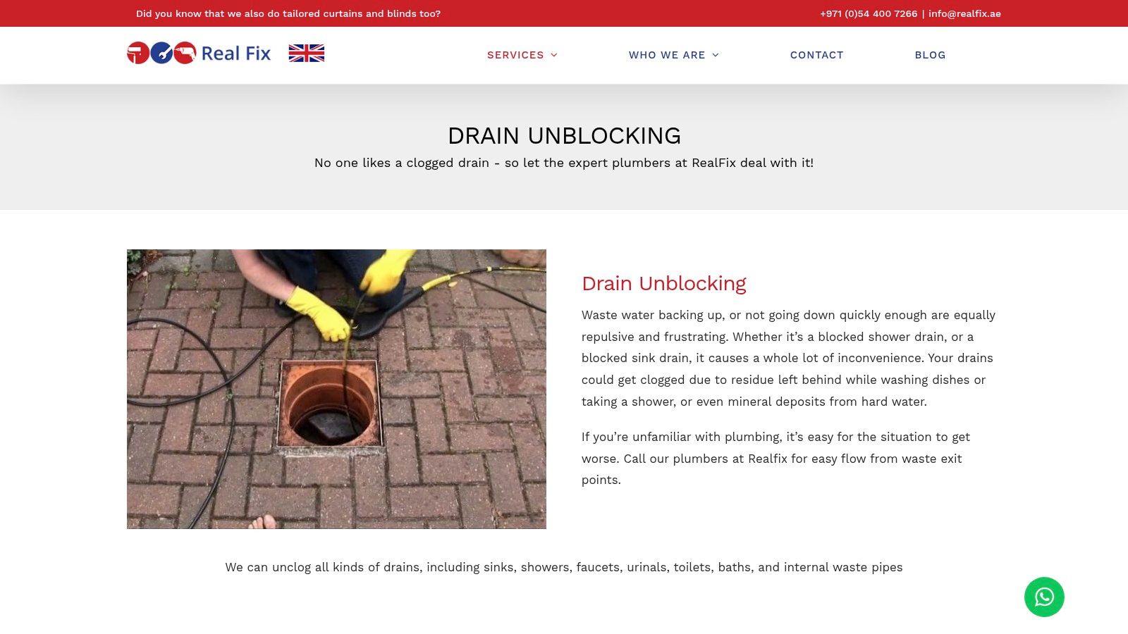 Real Fix Technical Services — Drain Unblocking