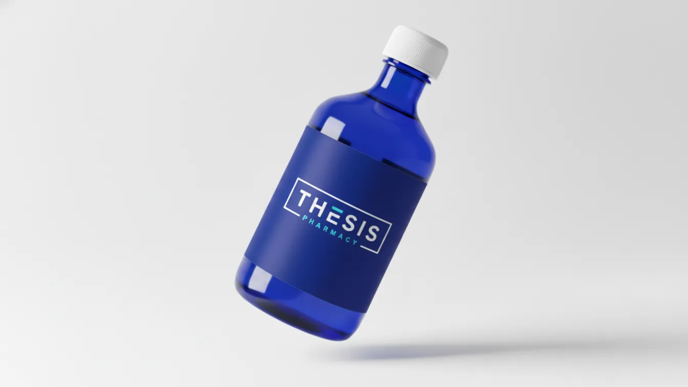 a product photo of a Thesis Pharmacy liquid or solution container