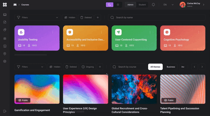 Quickly launch engaging quizzes, video modules, and tests.